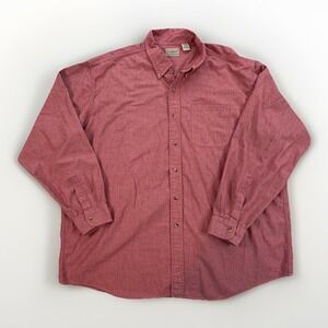 L.L.Bean Shirt Men's XXL Red button down long sleeve 100% cotton Casual